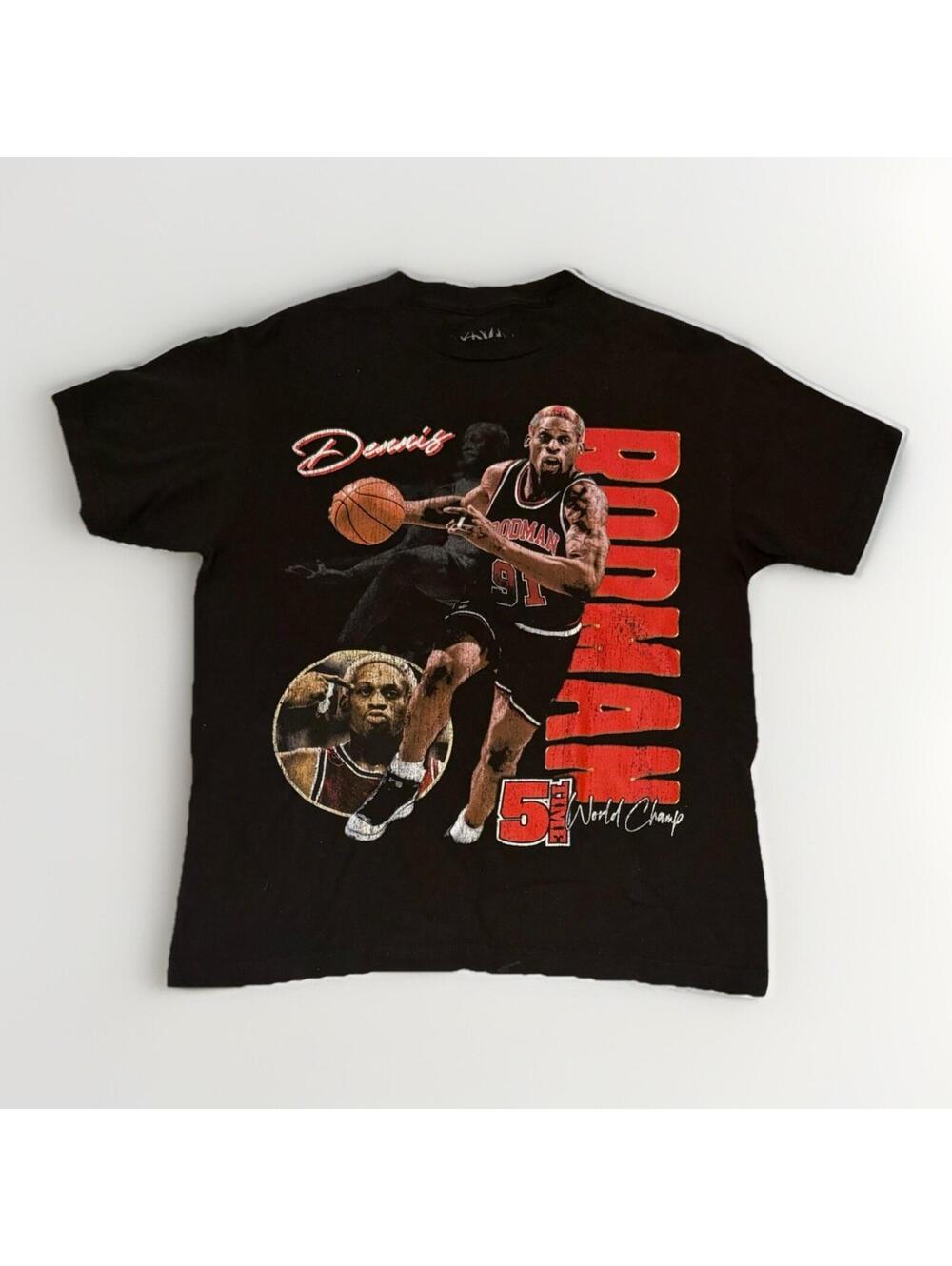 Rodman Shirt M Dennis Chicago Bulls NBA Basketball 5 Time Champ #91 Tee